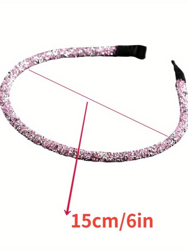 Rhinestone Decorated Thin Edge Headband, Elegant Hair Hoop for Women & Girls, Fashion Hair Accessories for Party, Daily Clothing Decor