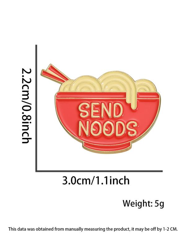 Simple Noodles Design Pin Brooch,  Cartoon Noodle Lover Design Brooch, Cute Fashion Alloy Badge for Daily Vacation Holiday Party for Women & Men for Gift