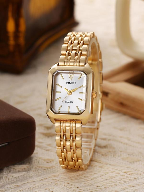 Women's Elegant Fashion Rectangle Dial Quartz Watch, Fashion Watch for Party, Daily Clothing Decor, Trendy All-match & Exquisite Watch for Birthday Gift Watches For Women