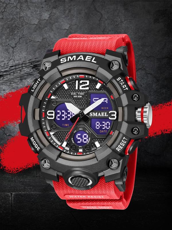 Men's Sporty Digital Analog Dual Display Watch With Box, Fashionable Digital Watch with Digital Display and Analog Hands, Waterproof Watch with Digital Timekeeping, Perfect for Men, Gifts for Men