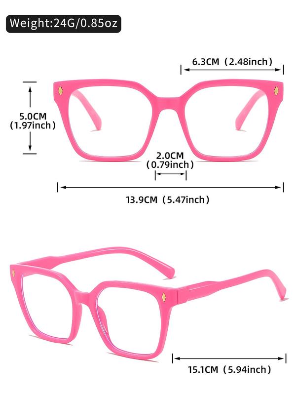 Unisex Vintage Square Frame Eyeglasses, Trendy Casual Eyeglasses for Everyday Use, Fashion Accessories for Outdoor Activities