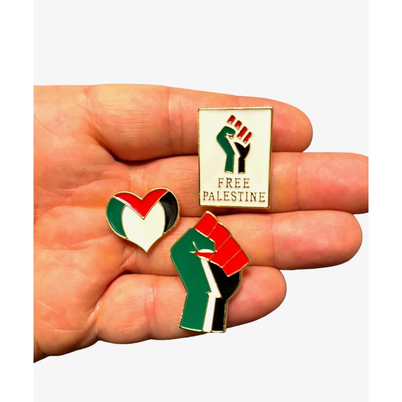 Palestine Flag Pin Lapel Stainless Steel Keffiyeh Handala Palestine pins