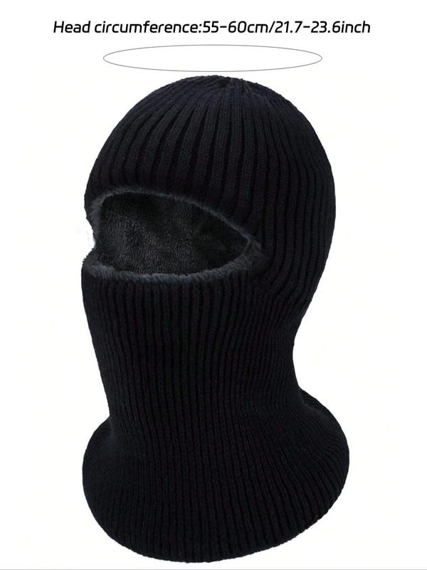 Solid Color Balaclava Hat, 2024 New Style Windproof Neck Full Face Mask, Knitted Balaclava Hat for Men & Women, Fashion Accessories for Fall & Winter