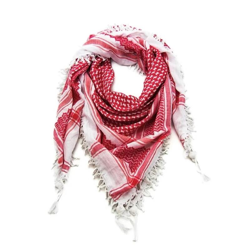 Traditional woven Palestinian keffiyeh, kufiya,shemagh, or scarf with classic Palestinian patterns