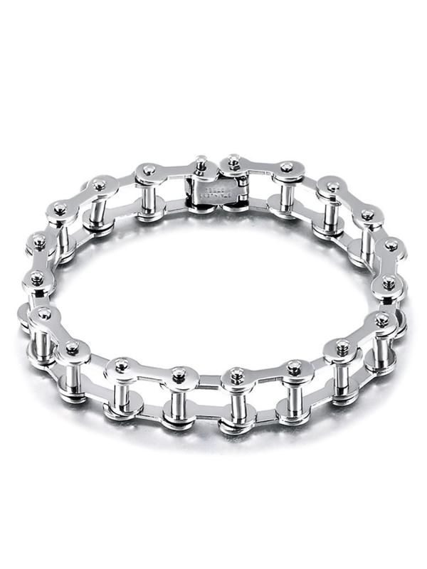 Punk Style Stainless Steel Motorcycle Chain Bracelet, Fashion Jewelry for Party, Daily Clothing Decor, Trendy All-match & Exquisite Jewelry for Birthday Gift