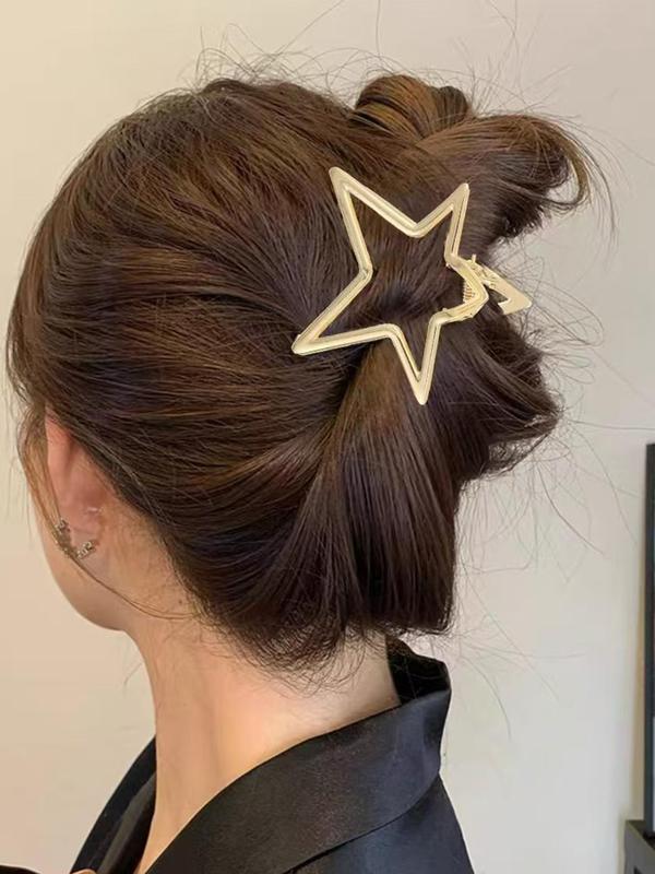 Star Shaped Hair Claw, Fashionable Hollow Out Star Design Hair Accessories for Women & Girls, Casual Versatile Hair Accessories for Daily Wear