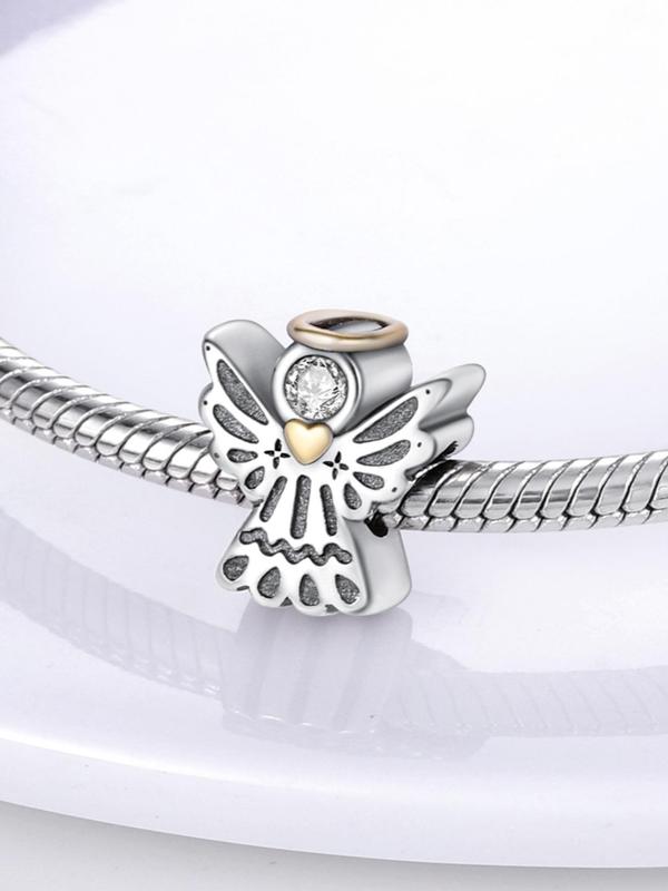 Wing Design Rhinestone Decor Angel Design Pendant, Diy Jewelry Making Supplies, Diy Jewelry Making Accessories for Women & Girls