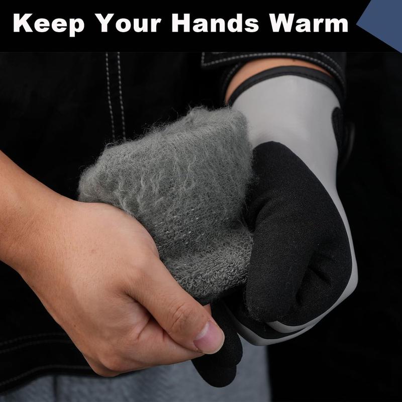 Waterproof Gloves for Men & Women,Winter Work Gloves for Cold Weather,Waterproof Work Gloves with Grip,Winter Freezer Gloves for Working,Gardening, Fishing, Construction Worker (Grey,Large)