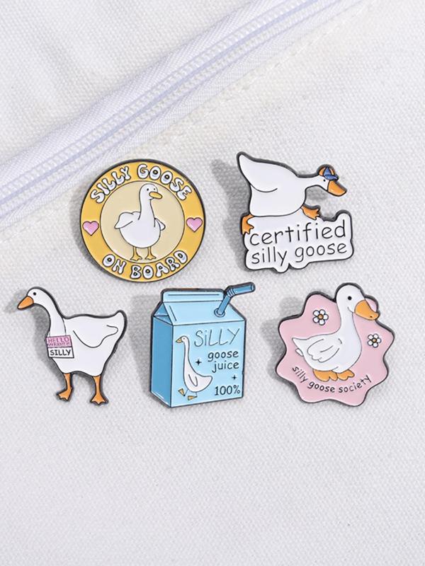 Summer Cute Cartoon Goose Design Brooch, Creative Animal Design Brooch Pins, Fashion Jewelry Accessories for Women & Men, Trendy All-match & Exquisite Brooches for Birthday Gift