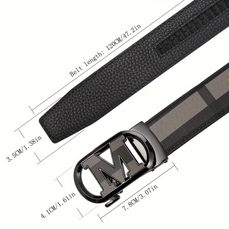 Fashion Casual Jeans M Letter Buckle Belt, Men's Simplicity Fashion Comfort Click Belt Belt