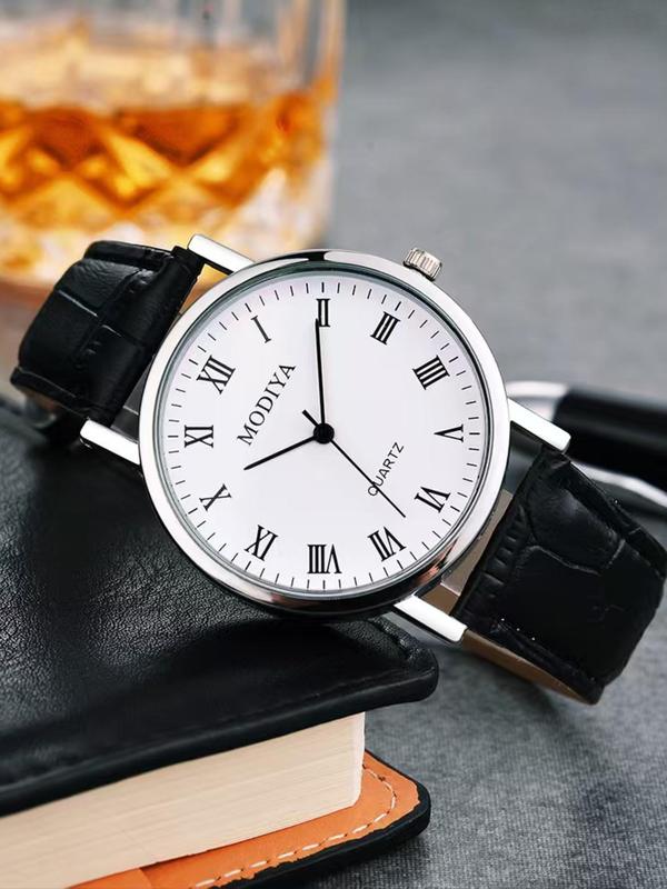 Men's Business Fashion Round Dial Quartz Watch, Fashion Watch for Party, Daily Clothing Decor, Trendy All-match & Exquisite Watch for Birthday Gift with Box