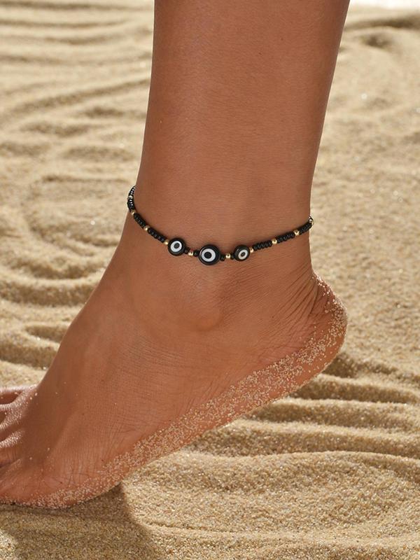 Beaded Anklet for Women & Girls, Fashion Jewelry for Party, Daily Clothing Decor, Trendy All-match & Exquisite Jewelry for Birthday Gift