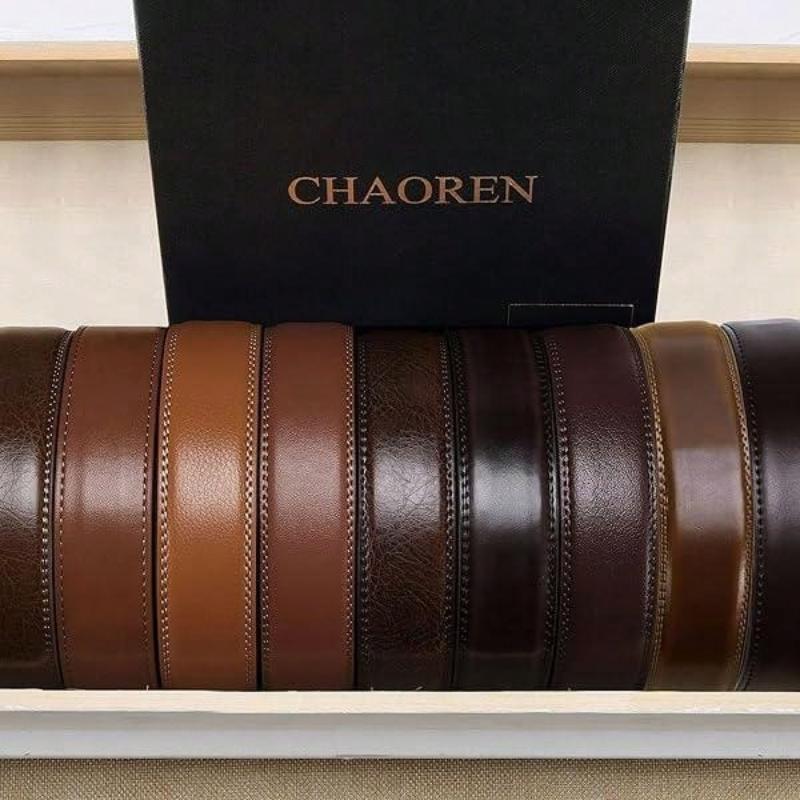 2pc Set CHAOREN Mens Belts Leather Ratchet 2 Pack - Mens Dress Belt For Dress Pants(32mm) For Halloween