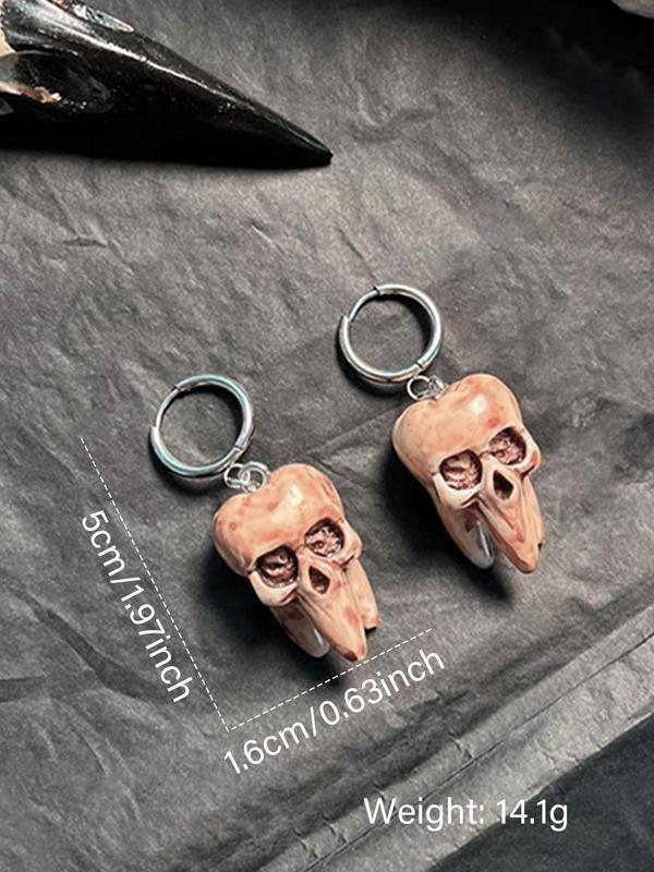 Punk Style Skull Design Dangle Earrings, Fashionable Jewelry for Party, Daily Clothing Decor, Trendy All-match & Exquisite Jewelry for Birthday Gift