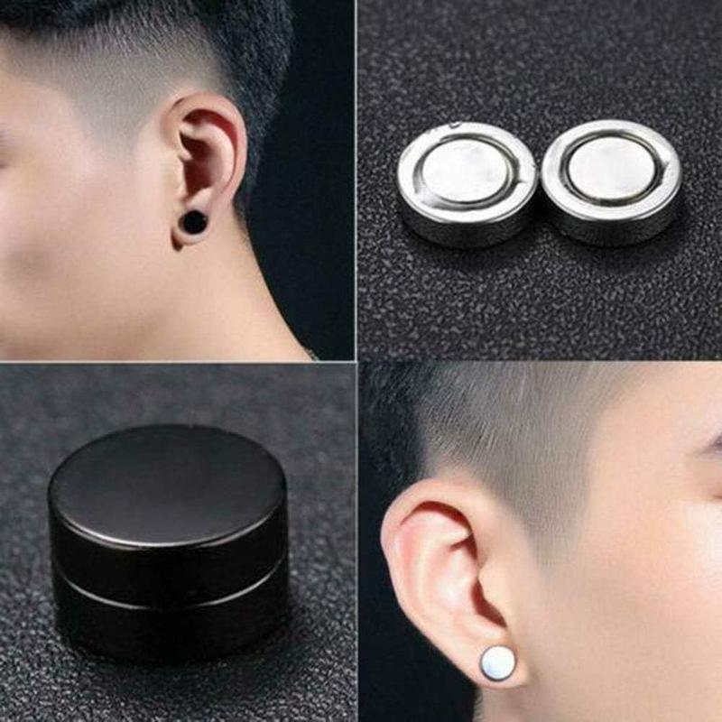 12 Pairs Stainless Steel Non Pierced Earrings for Men Women CZ Clip on Dangle Earrings Set