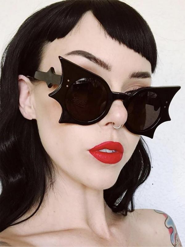 Bat Design Sunglasses, Fashionable Sunglasses for Women & Men, Fashion Accessories for Party, Daily Clothing Decor, Perfect for Student for Gift As Halloween Gift