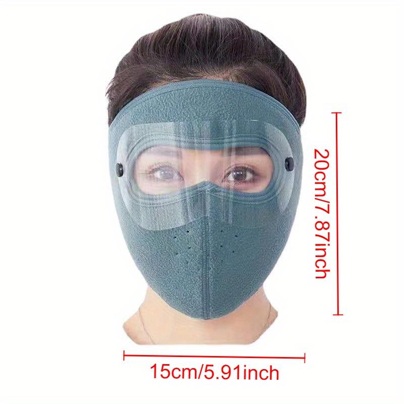 A Winter Warm Face Mask with Removable Anti-Fog Eye Mask, 3-in-1 Full Face Cover Windproof Earflaps Scarf, Unisex Knitted Polyester Neck Scarf Outdoor Sports Skiing-Hand Washable