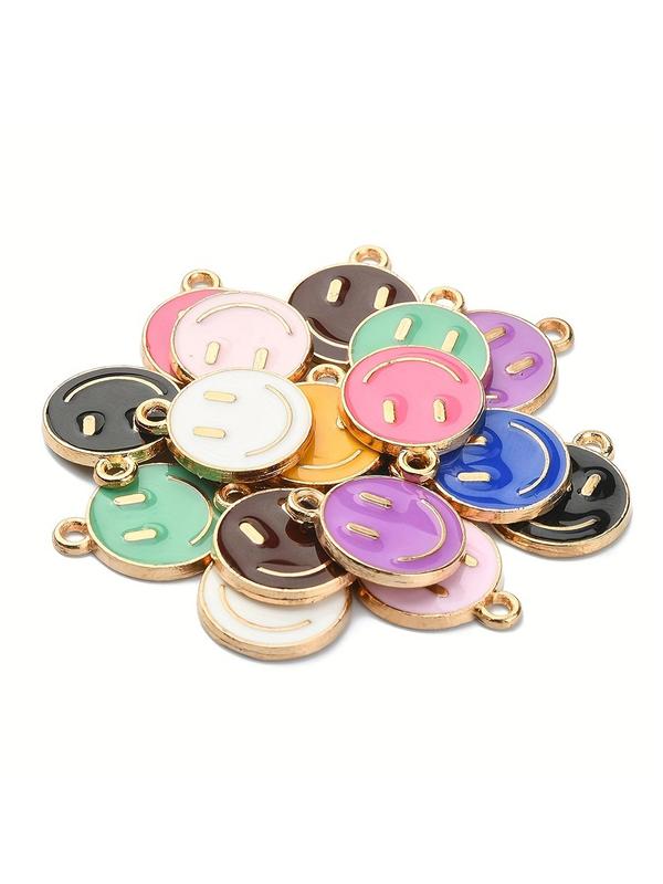 Mixed Color Face Pendant, 18 Counts Cute Pendant for DIY Jewelry Making, Fashion Accessories for Women & Girls