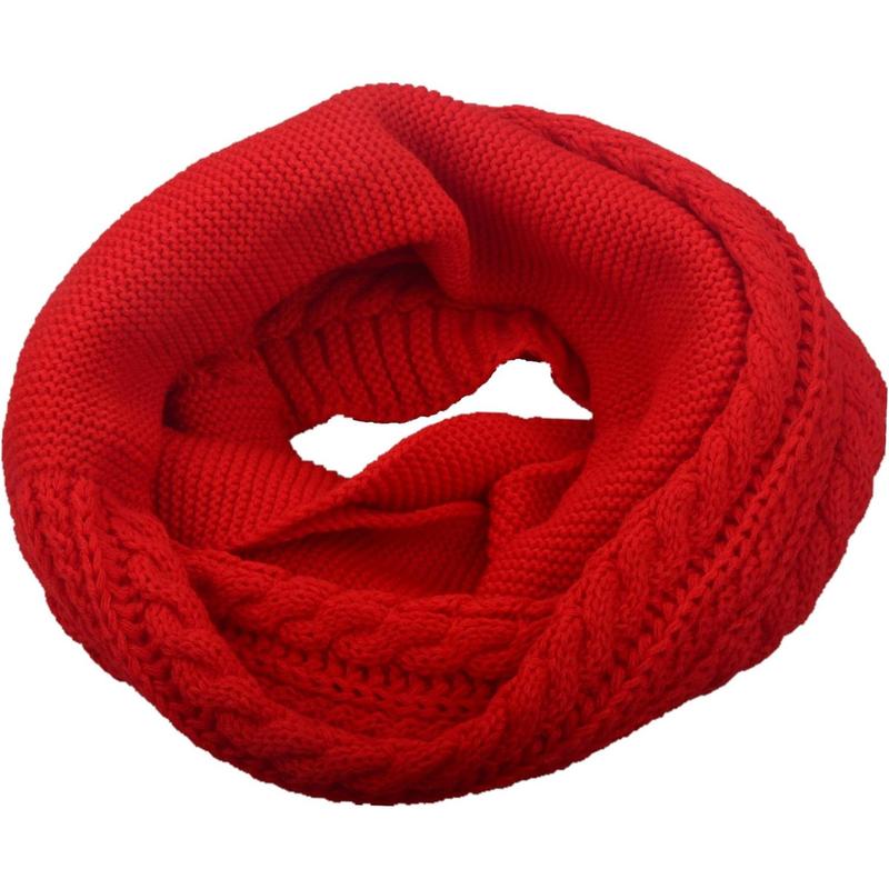 Womens Thick Ribbed Knit Winter Infinity Circle Loop Scarf