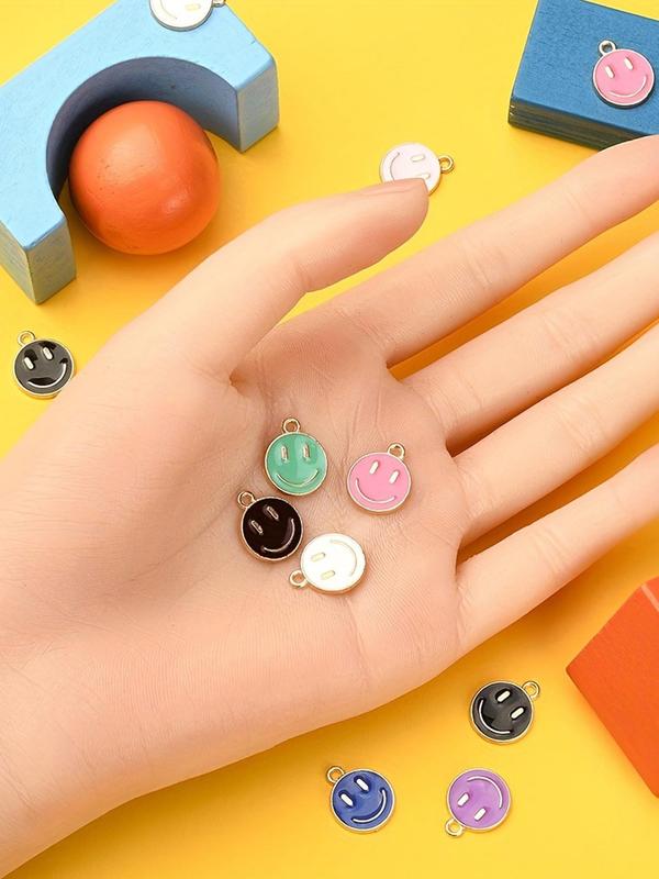 Mixed Color Face Pendant, 18 Counts Cute Pendant for DIY Jewelry Making, Fashion Accessories for Women & Girls