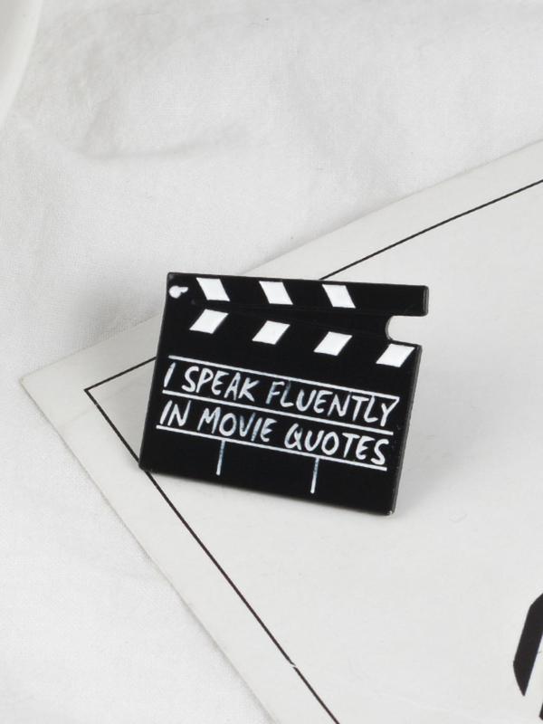 Fashion Movie Quotes Cappboard Design Brooch, Movie Theme Daily Vacation Holiday Party Gift, Casual Clothes Accessories for Men & Women