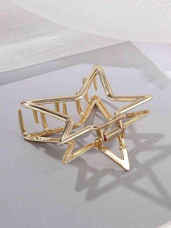 Star Shaped Hair Claw, Fashionable Hollow Out Star Design Hair Accessories for Women & Girls, Casual Versatile Hair Accessories for Daily Wear