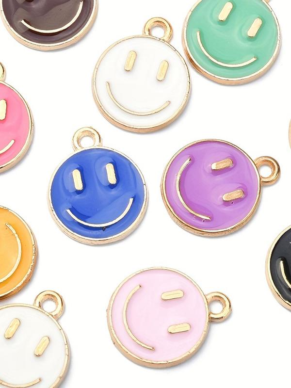 Mixed Color Face Pendant, 18 Counts Cute Pendant for DIY Jewelry Making, Fashion Accessories for Women & Girls