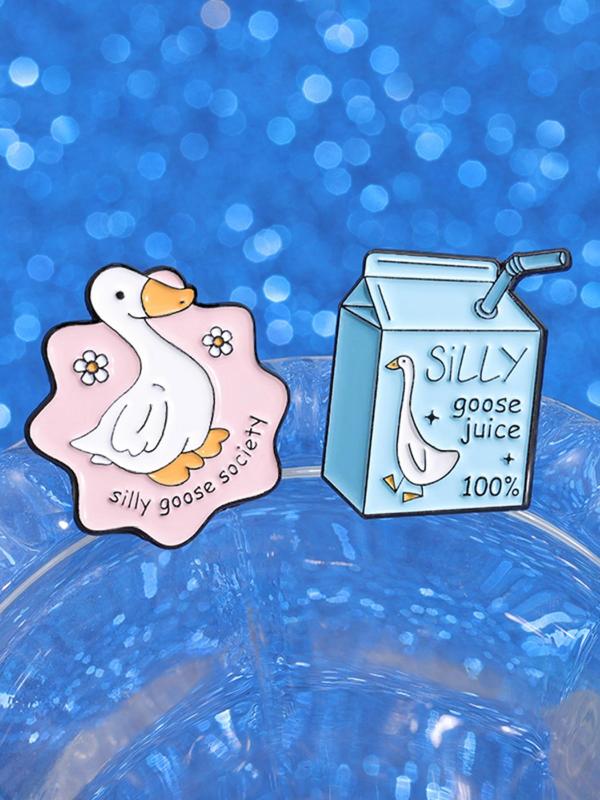 Summer Cute Cartoon Goose Design Brooch, Creative Animal Design Brooch Pins, Fashion Jewelry Accessories for Women & Men, Trendy All-match & Exquisite Brooches for Birthday Gift