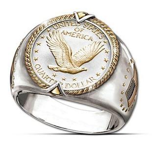 New Wave Hip Hop Retro Commemorative Indian Chief Hip Hop Pirate Eagle Ring Western Ethnic Cowboy Style Men's Ring