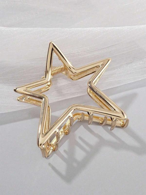 Star Shaped Hair Claw, Fashionable Hollow Out Star Design Hair Accessories for Women & Girls, Casual Versatile Hair Accessories for Daily Wear