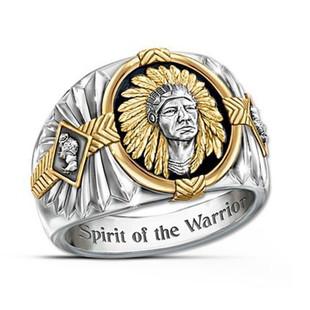 New Wave Hip Hop Retro Commemorative Indian Chief Hip Hop Pirate Eagle Ring Western Ethnic Cowboy Style Men's Ring