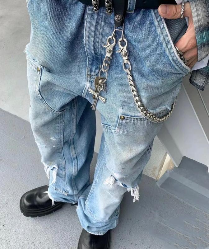 Cool men's pants chain, retro and old-fashioned glossy lobster buckle pants chain, bag chain, classic pants chain. Gift recommendation