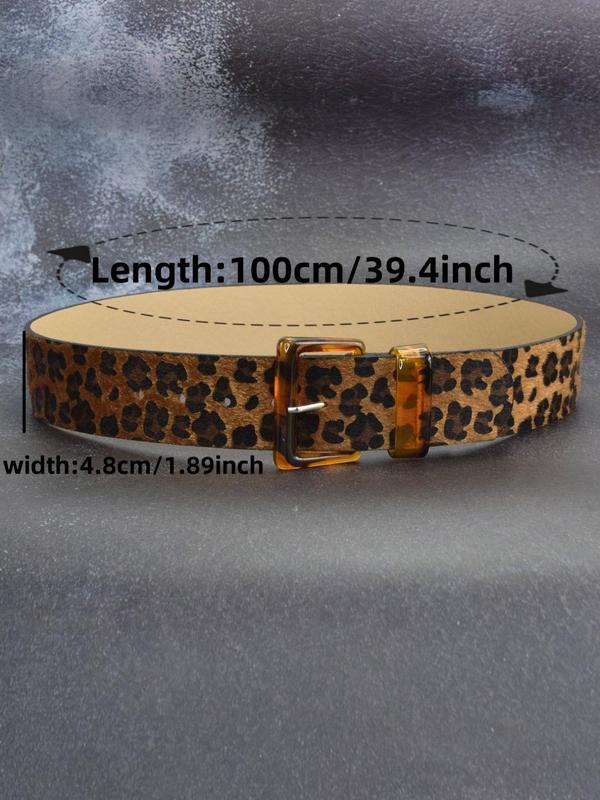 Women's Fashion Leopard Pattern Belt, Casual Waistband for Jeans, Fashion Belt for Party, Daily Clothing Decor, Trendy All-match & Exquisite Belt for Birthday Gift