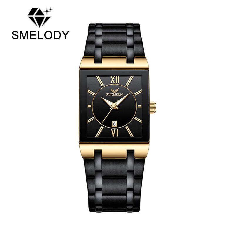 SMelody Square Steel Band Unisex Watch Luminous Waterproof