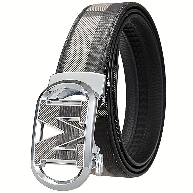 Fashion Casual Jeans M Letter Buckle Belt, Men's Simplicity Fashion Comfort Click Belt Belt