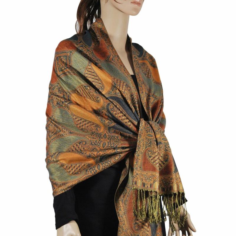 Fashion Colorful Big Paisley Pashmina Scarf Shawl Wrap 18 SOLID COLORS