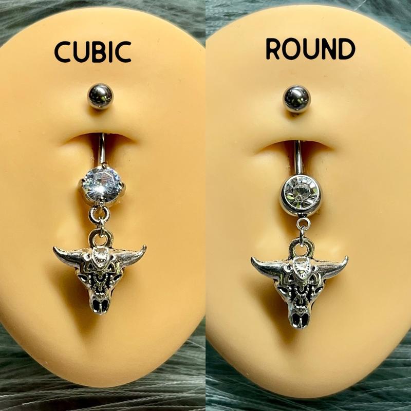 Western Cattle Skull Belly Button Ring