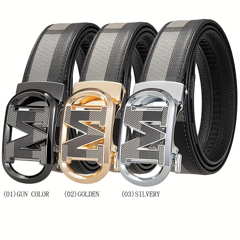 Fashion Casual Jeans M Letter Buckle Belt, Men's Simplicity Fashion Comfort Click Belt Belt