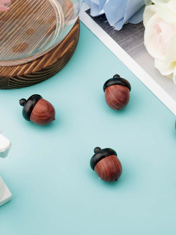 Wooden Acorn Box Pendant with Screw Cap, Secret Canister for DIY Keychain Necklace Crafting Jewelry Making, Car Pendant