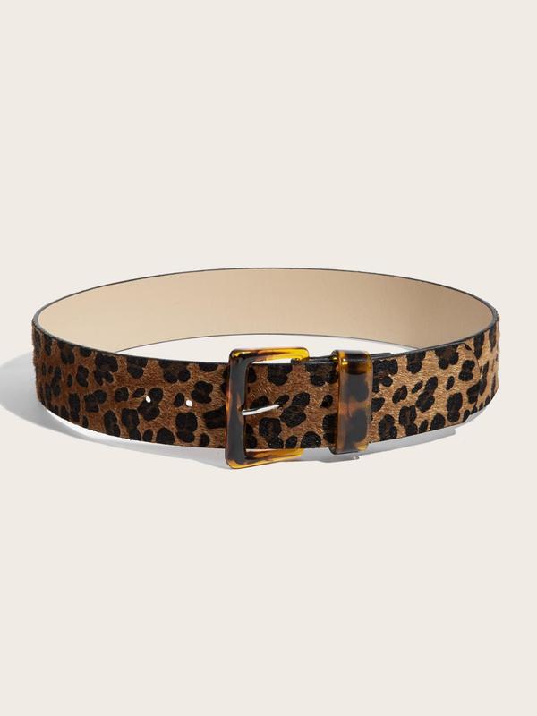 Women's Fashion Leopard Pattern Belt, Casual Waistband for Jeans, Fashion Belt for Party, Daily Clothing Decor, Trendy All-match & Exquisite Belt for Birthday Gift