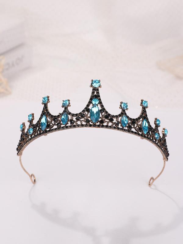 Rhinestone Decorated Crown Tiara for Wedding Party Decoration,  Exquisite Hollow out Design Tiara, Fashion Wedding Bridal Headwear