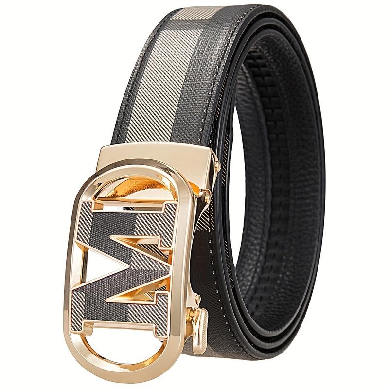 Fashion Casual Jeans M Letter Buckle Belt, Men's Simplicity Fashion Comfort Click Belt Belt