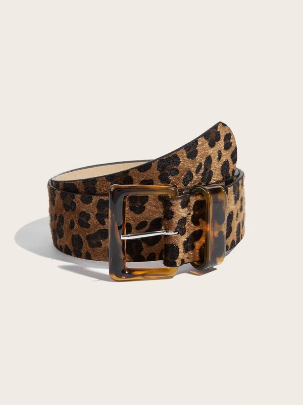 Women's Fashion Leopard Pattern Belt, Casual Waistband for Jeans, Fashion Belt for Party, Daily Clothing Decor, Trendy All-match & Exquisite Belt for Birthday Gift