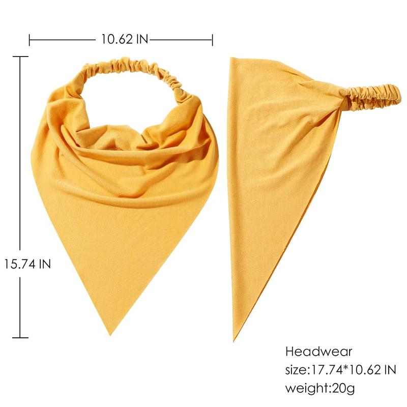 6 Pack Hair Scarf Headband for Women - Elastic Hair Kerchief Large Boho Triangle Bandana