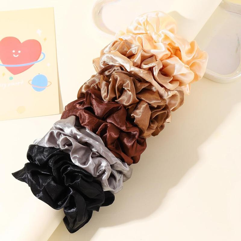 12 count Satin Silk Scrunchies Hair Ties for Women Girls,Satin Scrunchies Silk Hair Ties Silk Scrunchies Silk Scrunchies for Hair Hair Bands Ribbon Hair Bows Hair Accessories for Women Girls