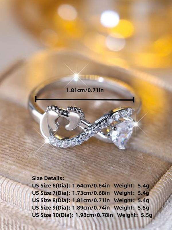 Fashion Heart & Foot Design Rhinestone Decorated Ring, Fashion Hand Jewelry for Party, Daily Clothing Decor, Trendy All-match & Exquisite Jewelry for Gift