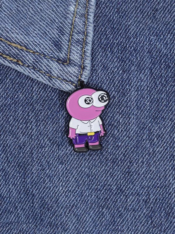 Cute Cartoon Character Design Brooch, Fashion Alloy Badge for Daily Clothing Decor, Trendy All-match & Exquisite Brooch for Birthday Gift