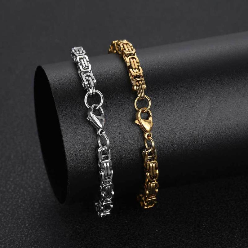 GAB 316LStainless Steel Stylish  Imperial Chain Set, Stylish Men's Women's Necklace Bracelet Set,The best Father's Day gifts