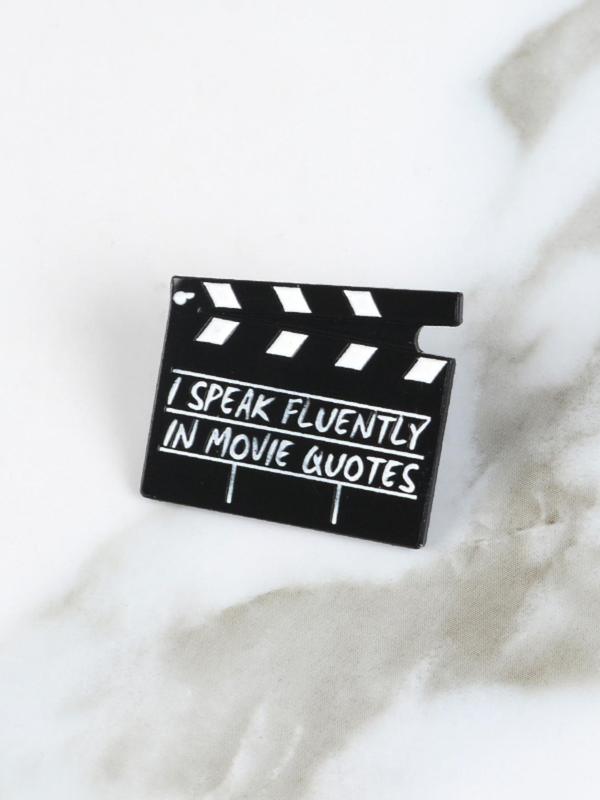 Fashion Movie Quotes Cappboard Design Brooch, Movie Theme Daily Vacation Holiday Party Gift, Casual Clothes Accessories for Men & Women