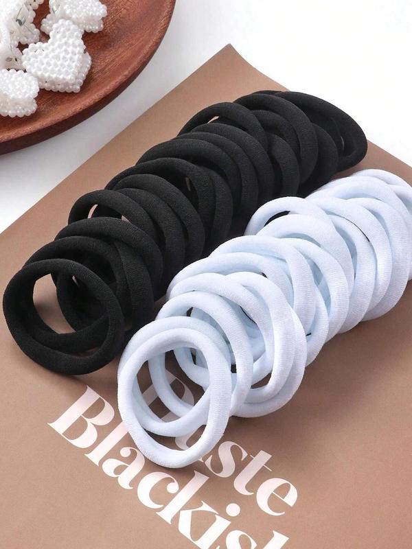 Solid Color High Elastic Hair Tie Set, Women's Versatile Hair Accessories, Casual Headwear Suitable for Thick Hair, Fashion Hair Accessories for Party, Daily Clothing Decor